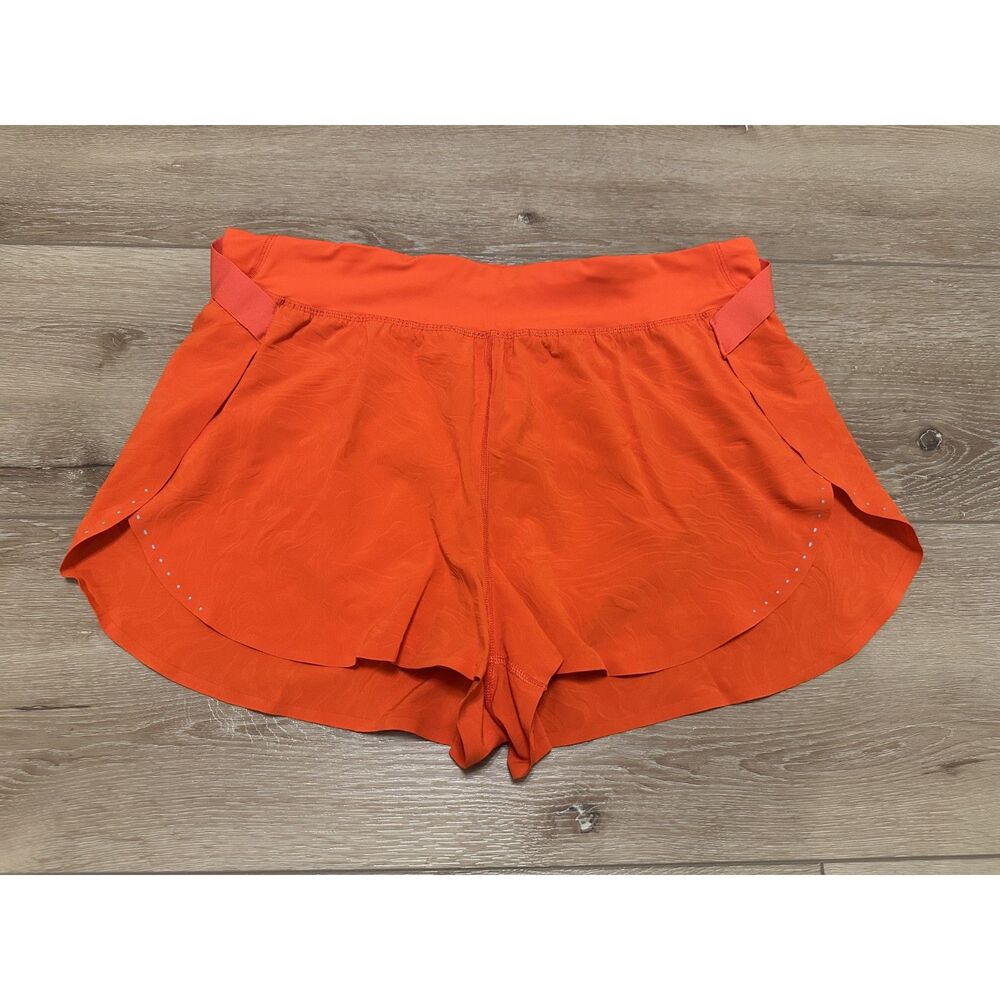 Women's Lululemon Fast and Free Athletic Shorts Orange High Rise Size 12 EUC!